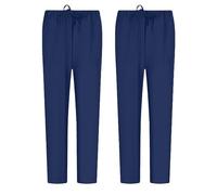Misemiya - Pack 2 Pcs - Pantalons Unisex Taille Elastique Uniforme DE Travail Clinique HÔPITAL - XX-Large, Bleu Marine