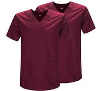 Misemiya - Pack 2 Pcs - SANITAIRE CASACA Unisexe Uniformes SANITAIRES Uniforme SANITAIRE Uniforme MEDICALE - Réf 817 * 2 - Small, Grenat 21