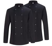 Misemiya - Pack 2 Unités -Veste de chef pour hommes - Veste de chef pour hommes - Uniforme d'accueil -Ref.842 - Medium, Veste de cuisine 682 - Noir