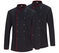 Misemiya - Pack 2 Unités -Veste de chef pour hommes - Veste de chef pour hommes - Uniforme d'accueil -Ref.842B - Small, Veste de cuisine 682B - Noir