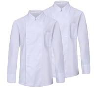 Misemiya - Pack 2 Unités -Veste de chef pour hommes - Veste de chef pour hommes - Uniforme d'accueil -Ref.842-4XL, Veste de cuisine 842 - Blanc
