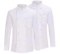 Misemiya - Pack 2 Unités -Veste de chef pour hommes - Veste de chef pour hommes - Uniforme d'accueil -Ref.842 - XX-Large, Veste de cuisine 682 - Blanche