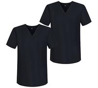 Misemiya - Pack*2 - VÊTEMENTS DE Travail Unisex COL PIC Manches Courtes Uniforme Clinique HÔPITAL - Ref.817 - Medium, Noir 68