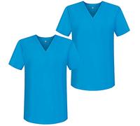 Misemiya - Pack*2 - VÊTEMENTS DE Travail Unisex COL PIC Manches Courtes Uniforme Clinique HÔPITAL - Ref.817 - Medium, Bleu Clair 68