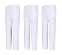 Misemiya - Pack 3 Pcs - Pantalon SANITAIRE Unisex - Uniformes MEDICALES Uniformes SANITAIRES Pantalon DE Travail - Réf 8312 * 3 pcs - Medium, Blanc 68