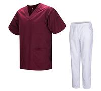 Misemiya - Uniformes Unisexe- Uniforme Médical avec Haut et Pantalon 817-8312-BLANCO - Small, Grenat