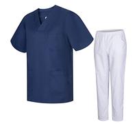 Misemiya - Uniformes Unisexe- Uniforme Médical avec Haut et Pantalon 817-8312-BLANCO - X-Large, Bleu Marine
