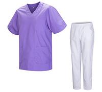 Misemiya - Uniformes Unisexe- Uniforme Médical avec Haut et Pantalon 817-8312-BLANCO - X-Large, Lilas