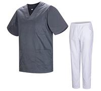 Misemiya - Uniformes Unisexe- Uniforme Médical avec Haut et Pantalon 817-8312-BLANCO - XX-Large, Gris