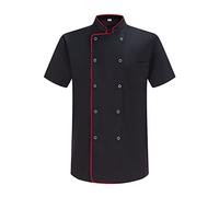 Misemiya - Veste de chef pour hommes - Veste de chef pour hommes - Uniforme d'accueil -6821 - Medium, Veste de cuisine 6821B - Noir
