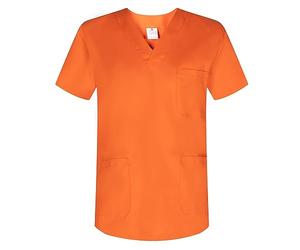 Misemiya - VÊTEMENTS DE Travail Unisex COL PIC Manches Courtes Médicaux Unisexe - Ref.817 - Large, Orange