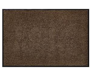 Misento Paillasson Wash & Clean, comme paillasson à l'intérieur ou comme paillasson à l'extérieur sous abri - paillasson très Absorbant 90 x 120 cm Marron
