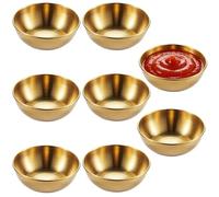 MisFun 8 Pièces Bol Inox 3x8cm Coupelles Rondes Coupelle Dessert Petit Bols | Doré Salade A Sauce Metal Pot de Service Peut Contenir des Sauces la Soja pour Le Sucre Les Petits Accompagnements Desserts