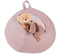 MISIOO Housse de pouf pour enfant - Rangement de jouets et pouf en un - Tissu velours côtelé lavable avec fermeture éclair - Organiseur pour chambre d'enfant - Beige