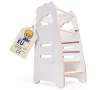 MISIOO Tour d'apprentissage à partir de 1 an Montessori Tour d'apprentissage réglable en hauteur avec protection anti-basculement, massive et élégante, fabriquée dans l'UE avec accessoires de montage