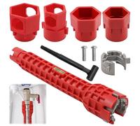 MISIQIMA 14 en 1 Cle Robinet Evier, Cle a Bonde Tube pour Robinets Evier e Robinet Multifonction pour Toilettes, Salle de Bain et Cuisine