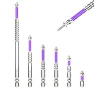 MISIQIMA 6pcs Embout Visseuse Aimanté, Comprenant 25/50/65/70/90/150 mm | Embouts K5 à Haute Résistance aux Chocs et à Aimantation Élevée, Adaptés aux Perceuses Électriques, Tournevis