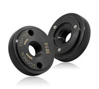 MISIQIMA Lot de 2 écrous de serrage rapide noirs M14 pour meuleuse d'angle - Convient pour meuleuse d'angle comme AEG, Black & Decker, Dewalt, Flex, Hitachi, Metabo, Makita, etc