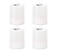 Miskall 4PCS Lanterne Solaire Bougies Chauffe-Plat, Blanc Chaud Rechargeable Solaire LED Bougies Lampe Veilleuse pour Jardin Extérieur Camping Fête Décoration de la Maison