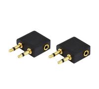 Miskall Adaptateur pour Casque d'avion, Double connecteur de Son de Voyage Compact 3,5 mm mâle vers 3,5 mm Femelle avec qualité sonore améliorée pour Le Divertissement en vol, Blanc, (2 Pieces)