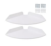Miskall Étagères d'angle Étagères d'angle,Cable Hole 2 Tier Wooden Hanging Shelves,Étagères d'angle Flottantes Murales 2 Pièces, pour Chambres à Coucher, Salons, Salle De Douche, Cuisine(Blanc)