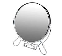 Miskall Miroir De Maquillage Grossissant avec Support, Miroir De Table De Bureau Double Face De 15,2 Cm Miroir Cosmétique De Table Rotatif pour Chambre et Voyage
