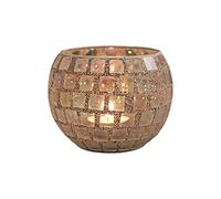 MISNODE Bougeoir en Verre Photophore Bol Bougeoir en Vrac Mosaïque Bougeoir Bougie Lampe Aromathérapie Candlescape Bol pour la Saint-Valentin Thanksgiving Table de Noël Centre de Table(Blanc)