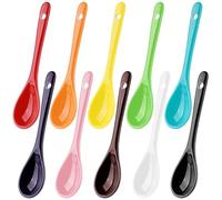 Mispudin 10 Colorées Cuillères à œufs en Porcelaine 12,3cm | Cuillere à Cafe en Céramique, Petite Cuillère à Dessert, Cuillères à Soupe, Cuillères à The pour, Desserts, Confiture, Sauce