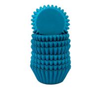 Miss Bakery's House® Mini moules à muffins - papier - Ø 32 mm x 20 mm - turquoise - 200 pièces - pâtisserie - confiserie - caissettes pour cupcakes et sucreries - petits fours