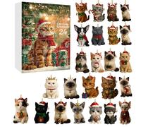 MissFox Calendrier de L’avent Chats 2025 - 24 Surprises avec Pendentifs Acryliques | Compte à Rebours de Noël Original | Advent Calendar pour Amoureux des Chats | Décoration Sapin et Maison (G)