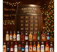 MissFox Calendrier de L’avent Whisky 2025 - 24 Surprises Uniques avec 24 Mini Bouteilles 2D de Whisky, Advent Calendar Original pour Adultes, Amateurs de Bar et Dégustation de Spiritueux (B)