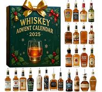 MissFox Calendrier de L’avent Whisky 2025 - 24 Surprises Uniques avec 24 Mini Bouteilles 3D de Whisky, Advent Calendar Original pour Adultes, Amateurs de Bar et Dégustation de Spiritueux (A)