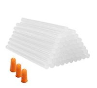 MissFox Lot de 50 Baton de Colle pour Pistolet 7x100mm, Bâtons de Colle Chaude Transparent avec Doigtiers en Caoutchouc, Bâtons de Pistolet à Colle pour Décoration, Créative DIY, Séchage Rapide