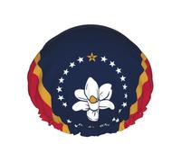 Mississippi Couvre-cheveux pour la douche avec drapeau de l'État du Mississippi - Réglable - Grand bonnet de douche élégant et imperméable