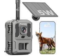 Misstech Caméra de Chasse 4G LTE & Solaire 5W, 2K Vision Invisible 940nm | 2K Live-View, Alerte de Mouvement Réel, Déclenchement 0,1s, Sans WiFi, Piège Photographique Domaine avec SIM, Contrôle App