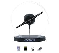 Missyou MS30D1BHZ Projecteur holographique 3D 30 cm avec écran LED Application Bluetooth Contrôle Télécommande 700 vidéos Boîtier de protection pour Noël, Halloween, fête, scène publicitaire