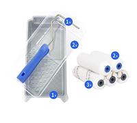 Mister Rui Lot de rouleaux de peinture de 10.2 cm, rouleau de peinture en microfibre pour surfaces semi-rugueuses, rouleau de peinture en mousse haute densité pour surfaces lisses