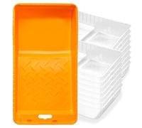 Mister Rui Plateau de Peinture, Palettes de Peinture en Plastique de 10 cm, avec 15 Doublures de Peinture, Plateau de Peinture Jetable, Transparent, Revêtement pour Peinture, Accessoires Peinture