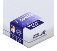 Mister Sandman Matelas 70x200, Épaisseur 15 cm, Mousse Froide Ergonomique 7 Zones de Confort, Soutien Ferme, Housse Lavable, Certifié Oeko-TEX, Fabriqué en Allemagne