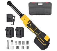 MISTRO liquet Sans Fil 3/8", 80 N.M, 400 Tr/Min, Moteur Sans Balais, Led, 2 Batteries 4.0ah, 7 Douilles, Rallonge 3", Pour Mécanique Auto & Bricolage