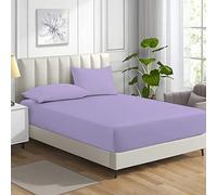 MistyMorning Drap-housse pour petit lit double avec poches profondes de 28 cm en coton égyptien 200 fils au pouce carré, doux et respirant, facile d'entretien, lilas, petit lit double
