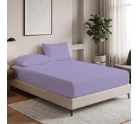 MistyMorning Drap-housse pour petit lit double avec poches profondes de 30 cm en coton égyptien 200 fils au pouce carré, doux et respirant, facile d'entretien, lilas, petit lit double