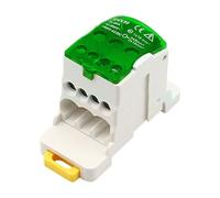 MISUVRSE Boîte de jonction pour montage sur rail DIN, bloc de bornes, contacts en laiton, boîtier en plastique, solution de distribution électrique industrielle, raccord de montage sur rail DIN
