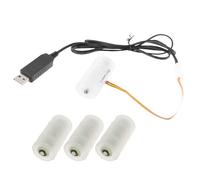 MISUVRSE Lot de 4 éliminateurs de piles 5 V 2 A USB vers 6 V LR14 C 1 5 V LR14 C pour jouets, lampes de poche, chauffe-eau alternative