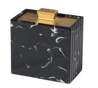 MISUVRSE Porte-cure-dents et porte-cotons-tiges en résine avec motif marbre et couvercle pour plateau de table, hôtel, restaurant, design élégant, distributeur de cure-dents