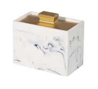 MISUVRSE Porte-cure-dents et porte-cotons-tiges en résine avec motif marbre et couvercle pour plateau de table, hôtel, restaurant, design élégant, distributeur de cure-dents