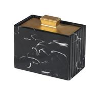 MISUVRSE Porte-cure-dents et porte-cotons-tiges en résine avec motif marbre et couvercle pour plateau de table, hôtel, restaurant, design élégant, distributeur de cure-dents
