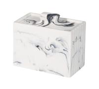MISUVRSE Porte-cure-dents et porte-cotons-tiges en résine avec motif marbre et couvercle pour plateau de table, hôtel, restaurant, design élégant, distributeur de cure-dents