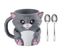 MISUVRSE Whimsically Organiseur de bac à glace avec motif animal, double porte-cuillère, protection pour boissons froides avec tiroir secret, cadeau pour les amateurs de glace