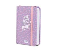 Mitama Agenda BiQuotidien, Purple Love, Planning mensuel, 12 mois - de janvier à décembre 2025 - 158 pages de calendrier + 50 pages contenues supplémentaires - 8 x 11 cm - Couverture rigide